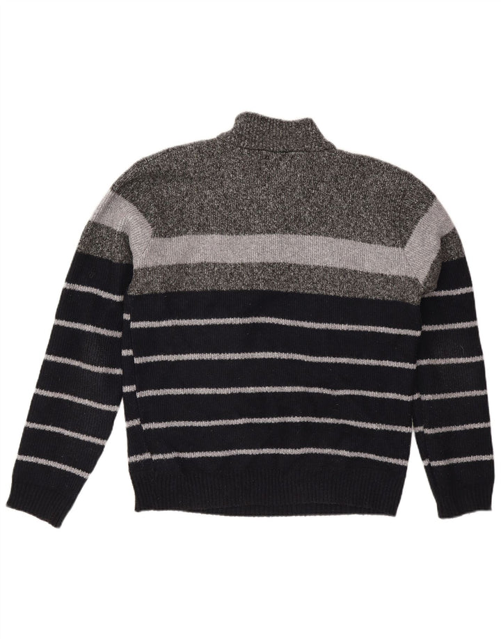 Мужской джемпер с воротником на молнии Pierre Cardin XL, полиэстер в серую полоску