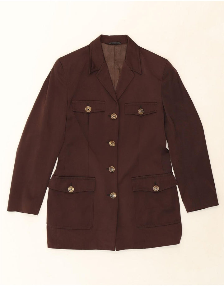 TOMBOLINI Womens 4 Button Blazer Jacket UK 14 Medium Brown Vintage Tombolini and Second-Hand Tombolini from Messina Hembry 