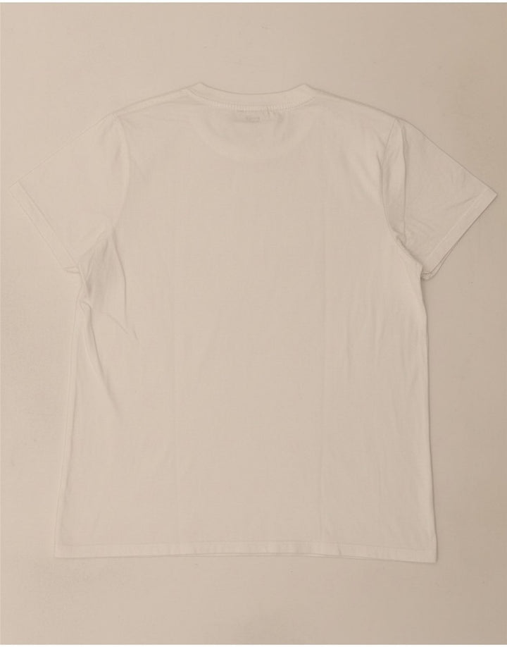 LEVI'S Womens Graphic T-Shirt Top UK 12 Medium White Cotton Vintage Levi's and Second-Hand Levi's from Messina Hembry 