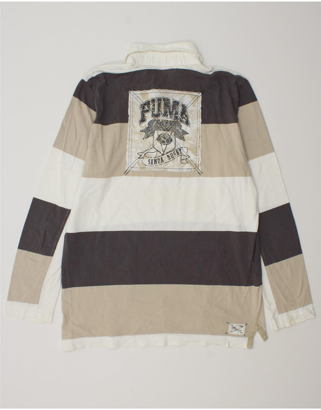 Мужская рубашка-поло для регби с длинным рукавом PUMA, большая разноцветная полоска