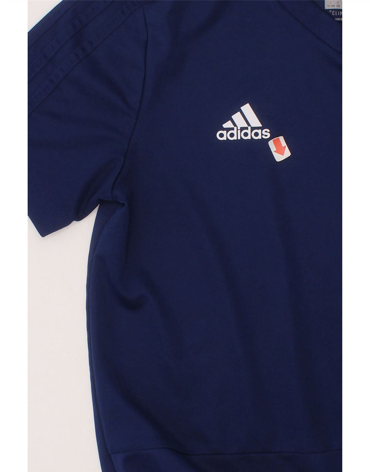 ADIDAS Boys Climacool T-Shirt Top 11-12 Years Medium Navy Blue Polyester Vintage Adidas and Second-Hand Adidas from Messina Hembry 