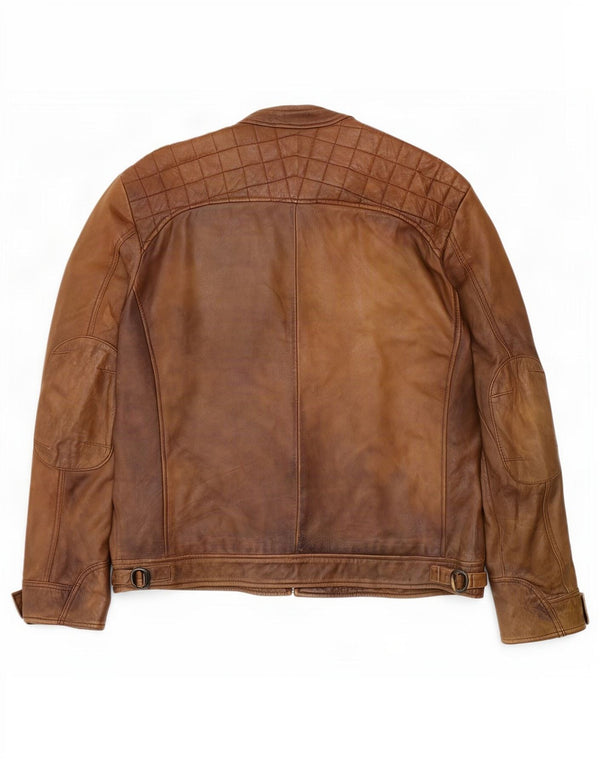 Мужская кожаная куртка Ashwood UK 48 4XL Коричневая