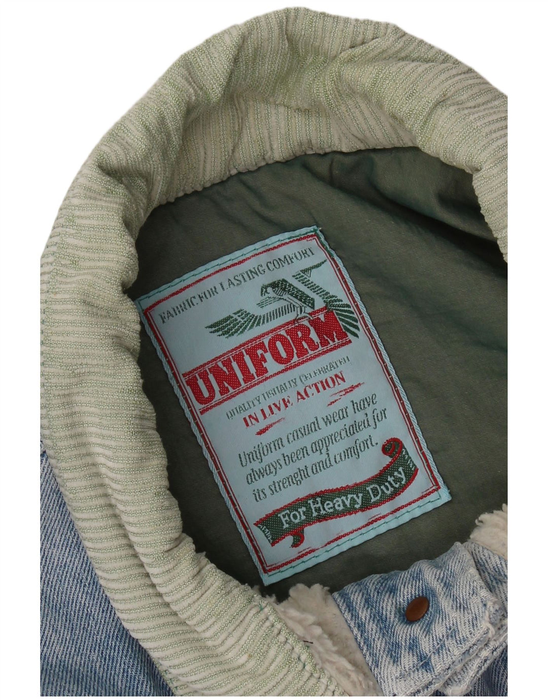 Мужская джинсовая куртка-шерпа униформа UK 42 XL синяя