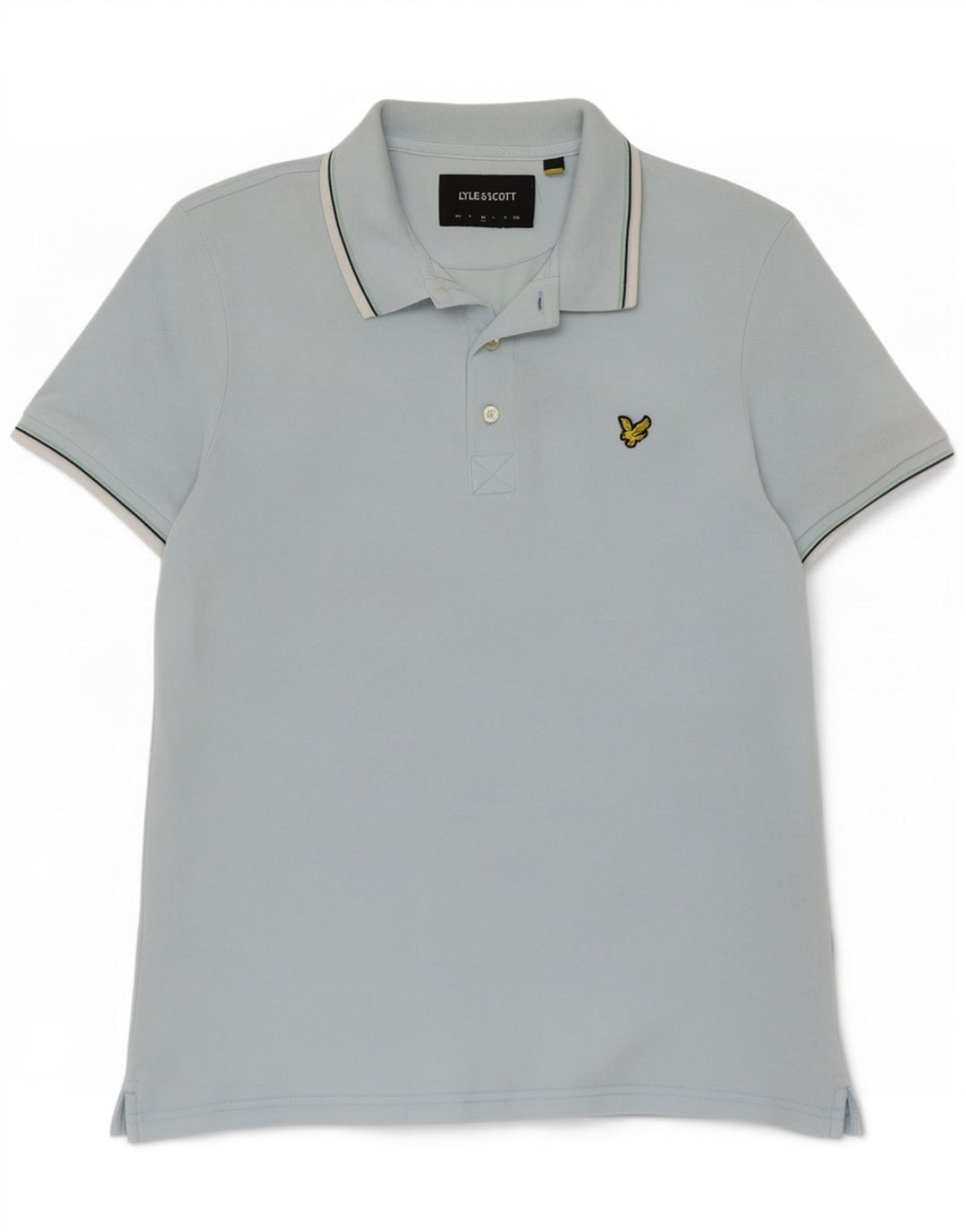 Мужская рубашка поло Lyle & Scott, хлопковая синяя полоска среднего размера