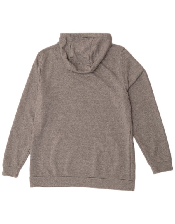 Мужской джемпер с капюшоном Nike Dri Fit среднего серого цвета, хлопок