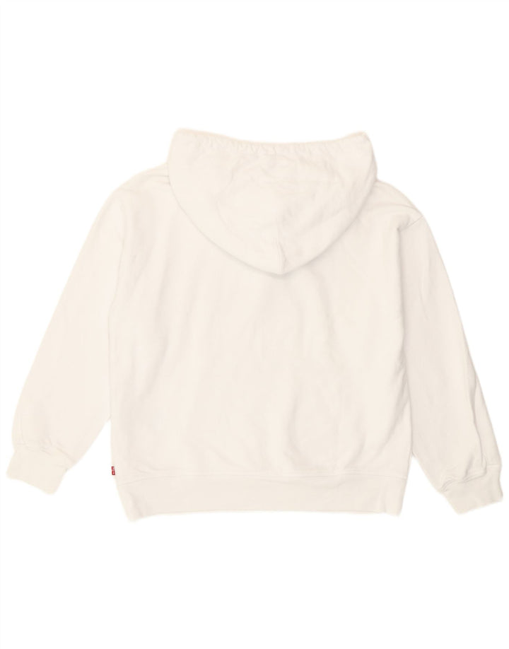 Женский джемпер с капюшоном Levi's Oversized с рисунком UK 14, средний белый хлопок