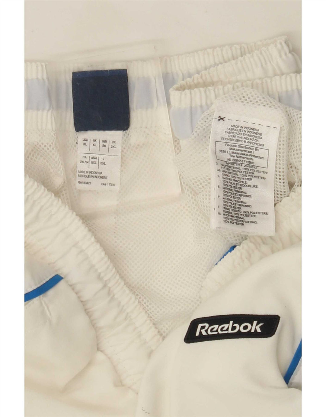 Мужские спортивные шорты Reebok XL, белый полиэстер