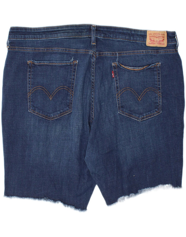 LEVI'S Womens Plus Size Classic Fit Denim Shorts US 24 2XL W46 Blue Cotton