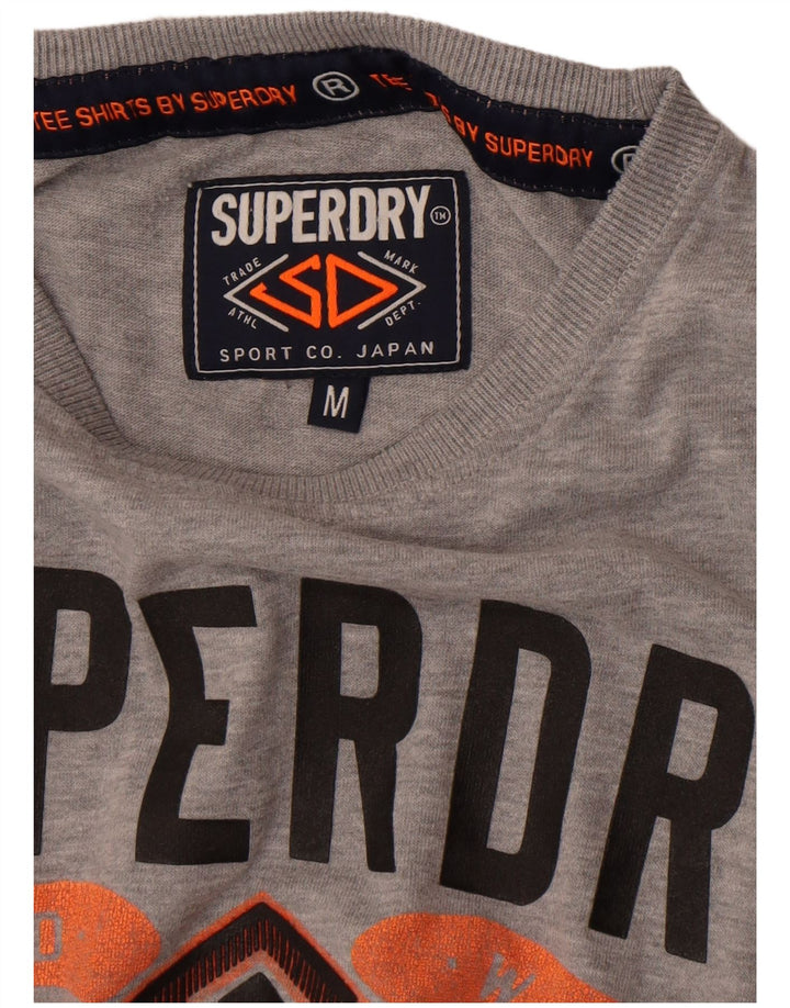 Superdry Мужская футболка с рисунком Верх среднего серого цвета