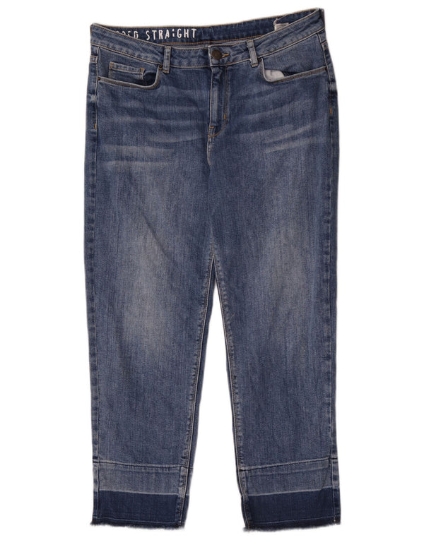 Marks & Spencer Womens High Waist Straight Jeans UK 14 Large W34 L26 Blue
