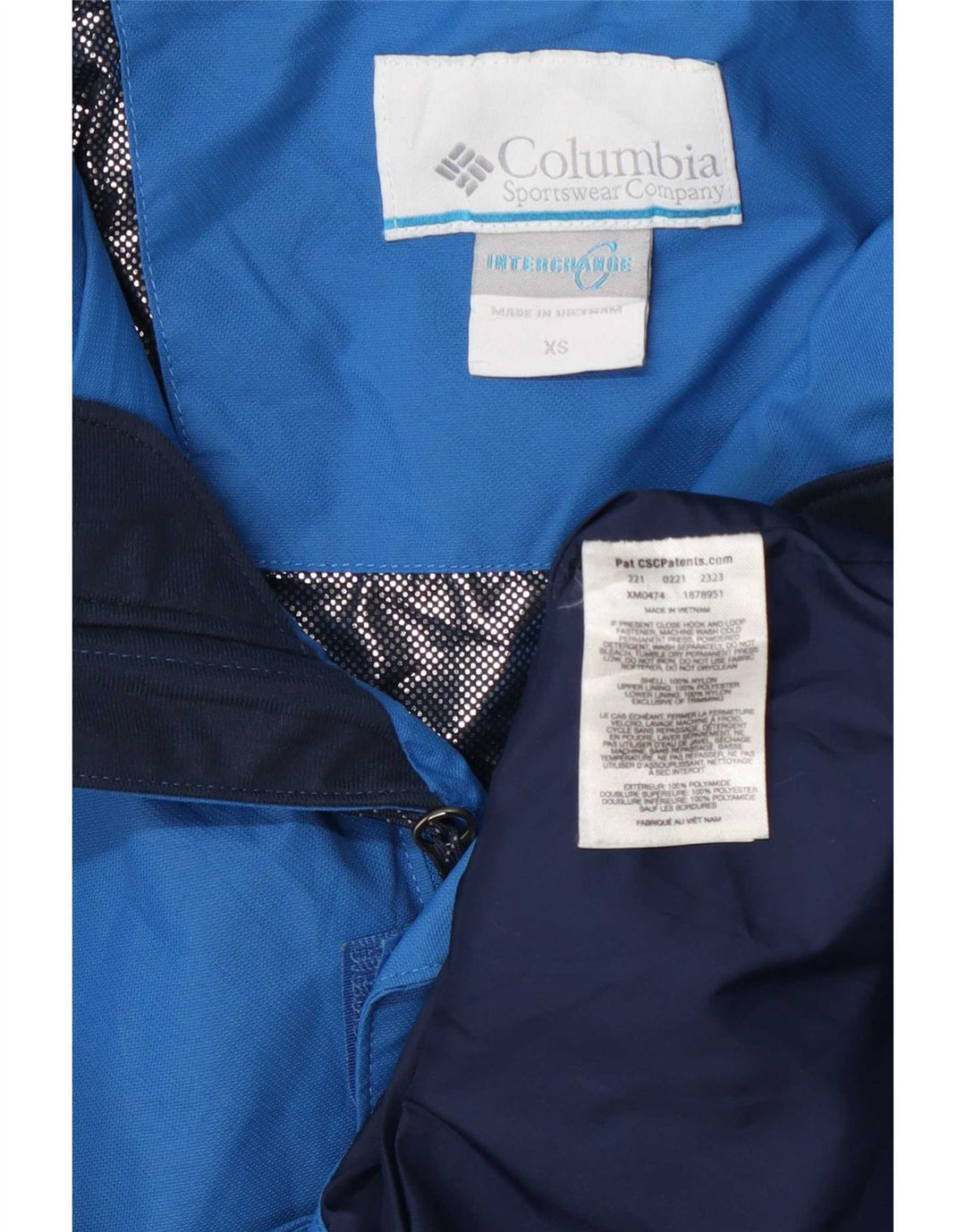 Мужская дождевик Columbia Interchange UK 34 XS, синяя, полиамид с цветными блоками