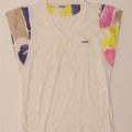 HEAD Womens T-Shirt Top IT 42 Medium White Colourblock Cotton Vintage HEAD and Second-Hand HEAD from Messina Hembry 