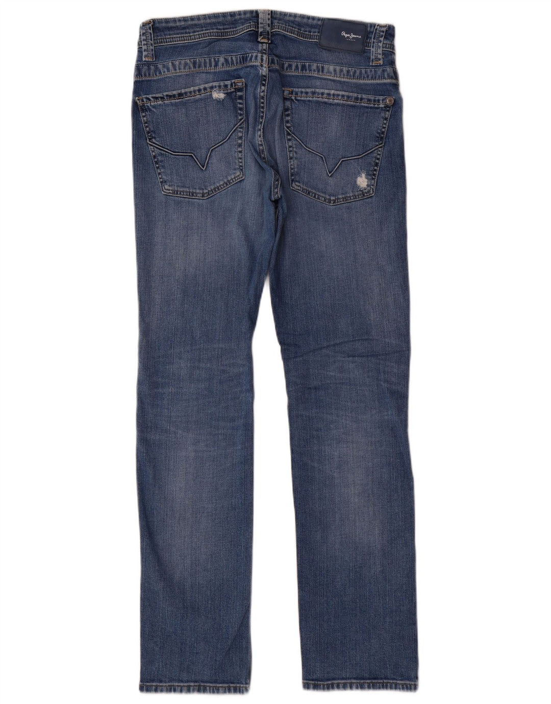 PEPE Jeans Мужские потертые обычные прямые джинсы W32 L32, синий хлопок