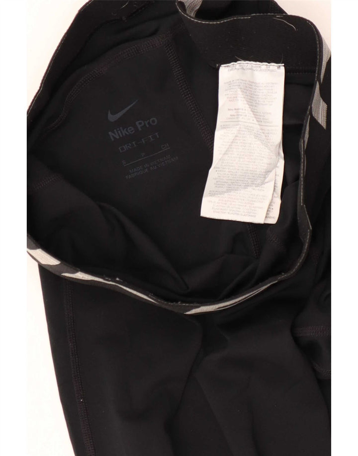 Женские леггинсы с рисунком Nike Dri Fit UK 8, маленькие черные, полиэстер