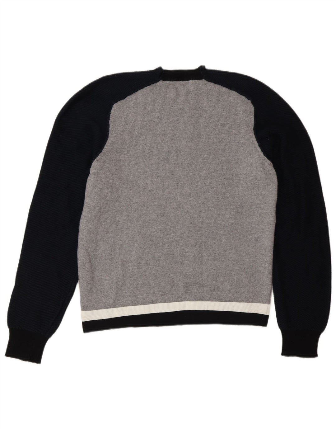 Женский джемпер с круглым вырезом Iceberg, Великобритания, 12, средний серый цвет, шерсть с цветными блоками