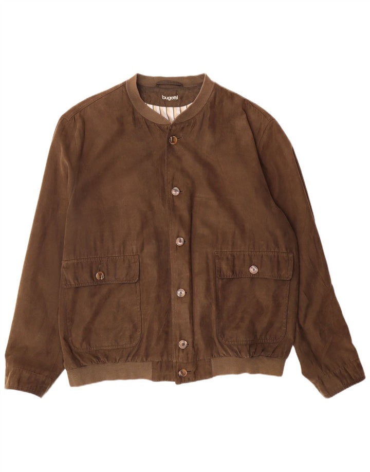 BUGATTI Mens Bomber Jacket IT 54 2XL Khaki Polyester