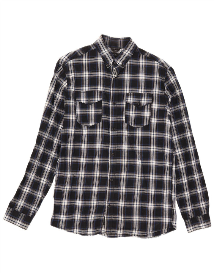 Мужская фланелевая рубашка узкого кроя Jack & Jones, маленькая синяя клетка