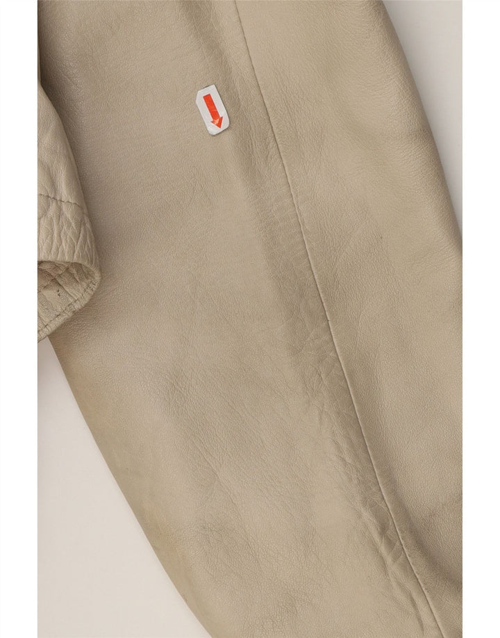 VINTAGE Womens Leather Jacket IT 50 XL Beige Leather Vintage Vintage and Second-Hand Vintage from Messina Hembry 