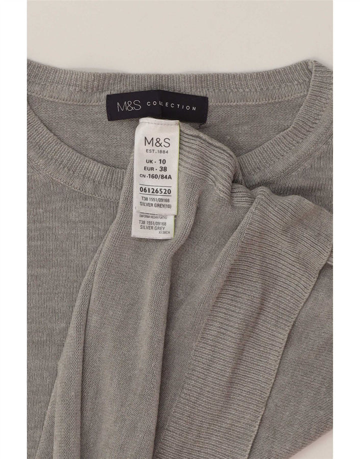 Женский укороченный джемпер с круглым вырезом Marks & Spencer, Великобритания, 10, маленький серый