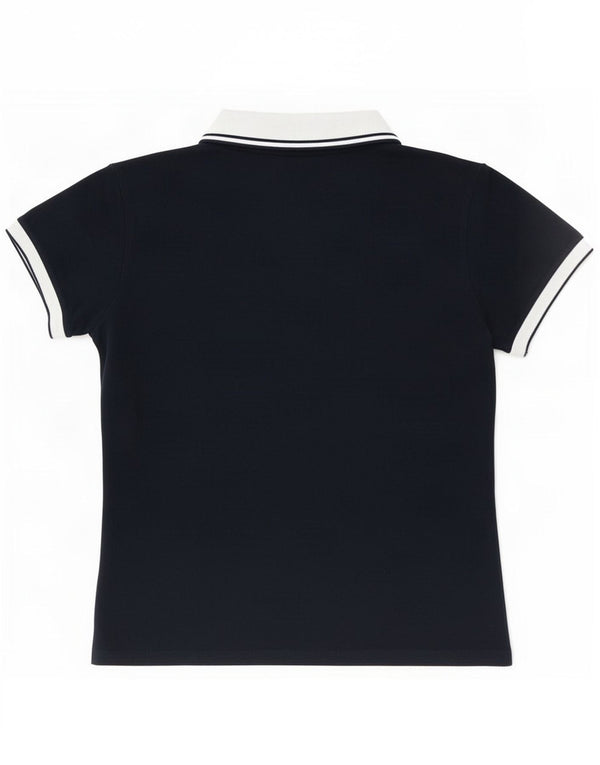 Женская рубашка-поло Fred Perry UK 18 XL, темно-синяя, хлопок с цветными блоками