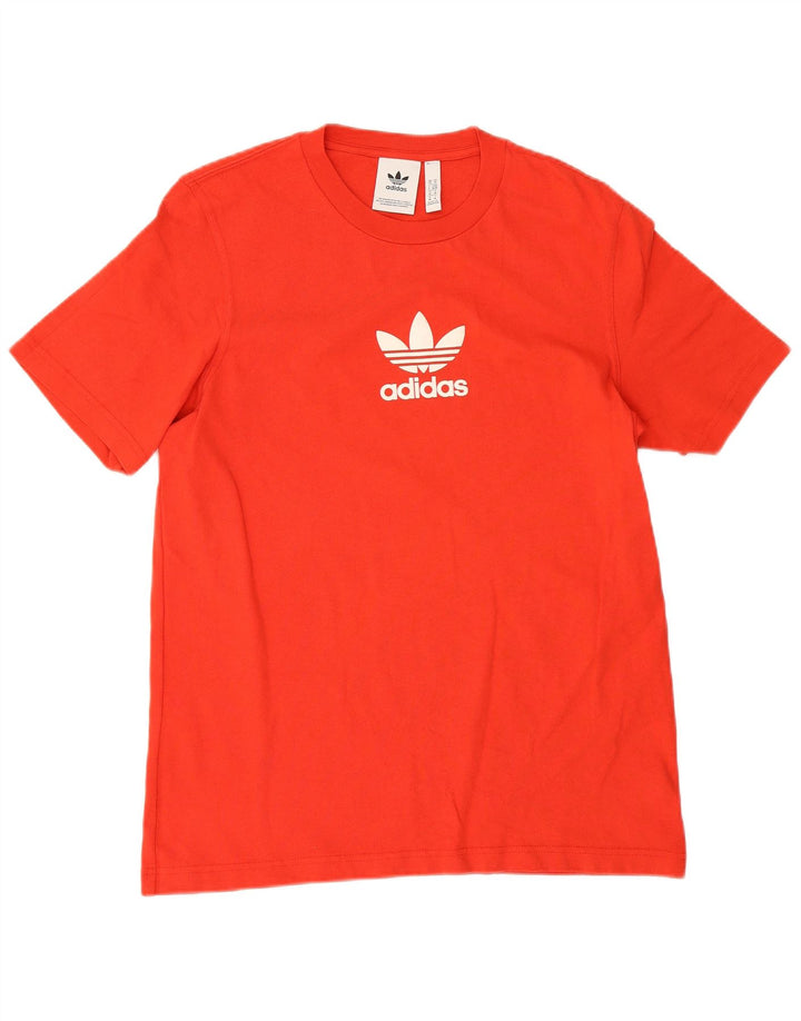 Мужская футболка Adidas с рисунком из хлопка среднего красного цвета