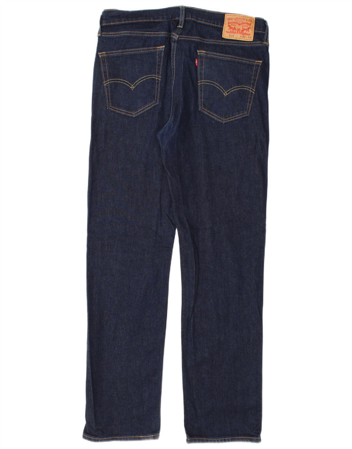 Мужские прямые джинсы Levi's 514 W34 L34 темно-синие, хлопок