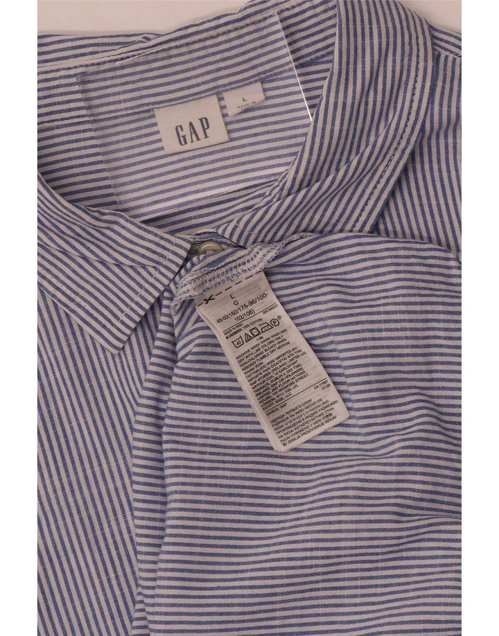 Женская рубашка Gap, размер 16, большая синяя хлопковая полоска