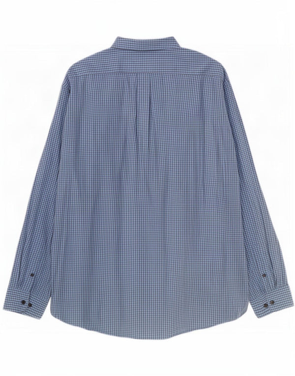 Мужская рубашка классического кроя Gap 2XL, синяя, хлопок в мелкую клетку