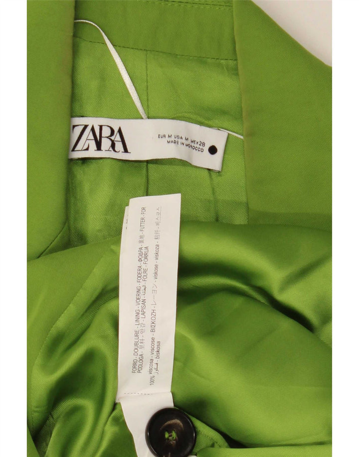Женский двубортный пиджак без рукавов Zara UK 14, средний зеленый цвет