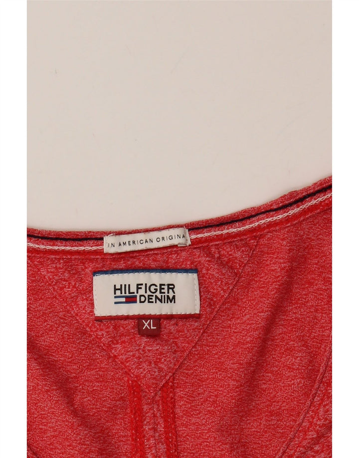 TOMMY HILFIGER Womens T-Shirt Top UK 18 XL Red Polyester Vintage Tommy Hilfiger and Second-Hand Tommy Hilfiger from Messina Hembry 