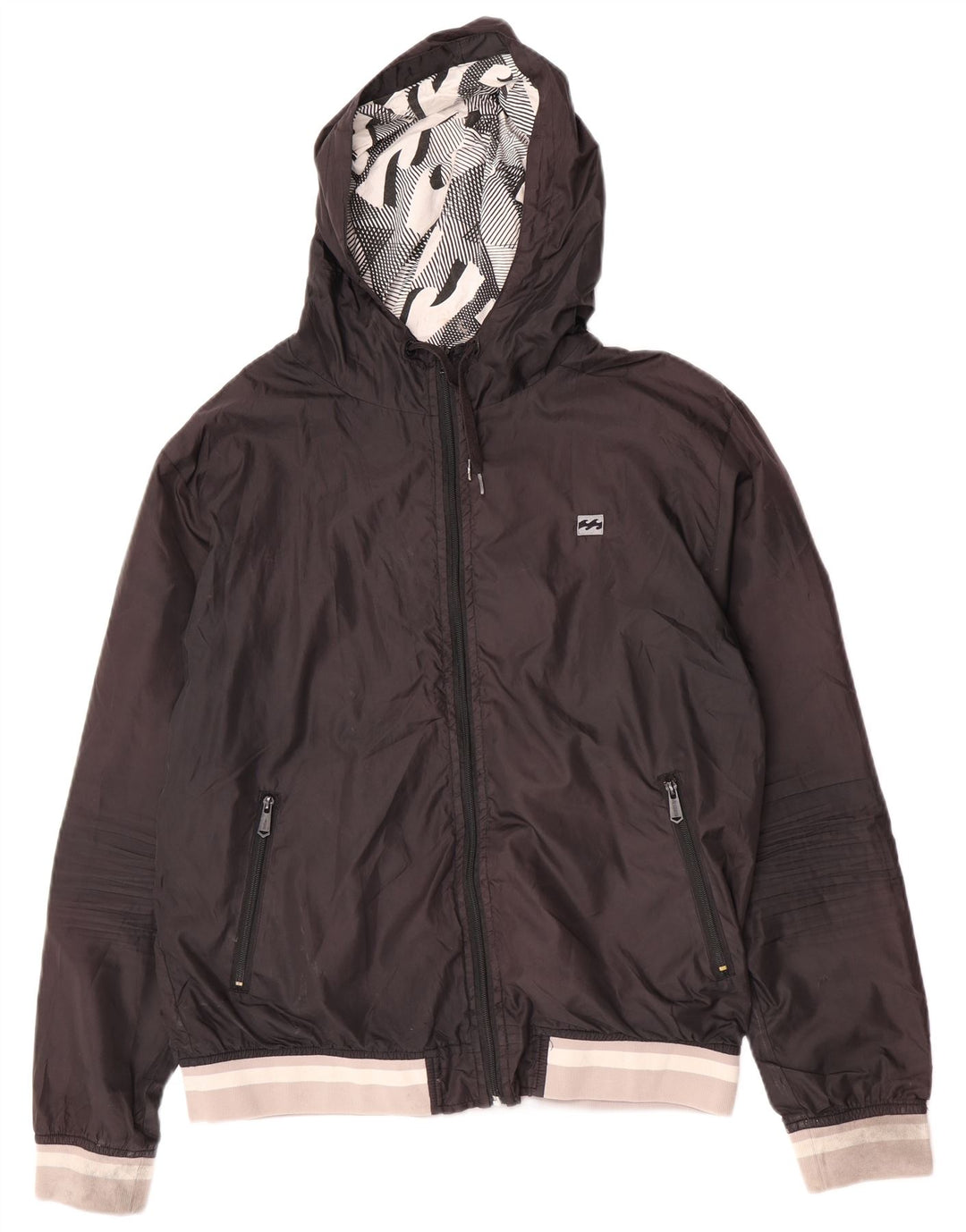 Мужская куртка-бомбер Billabong с капюшоном UK 40, большая, черная, полиэстер