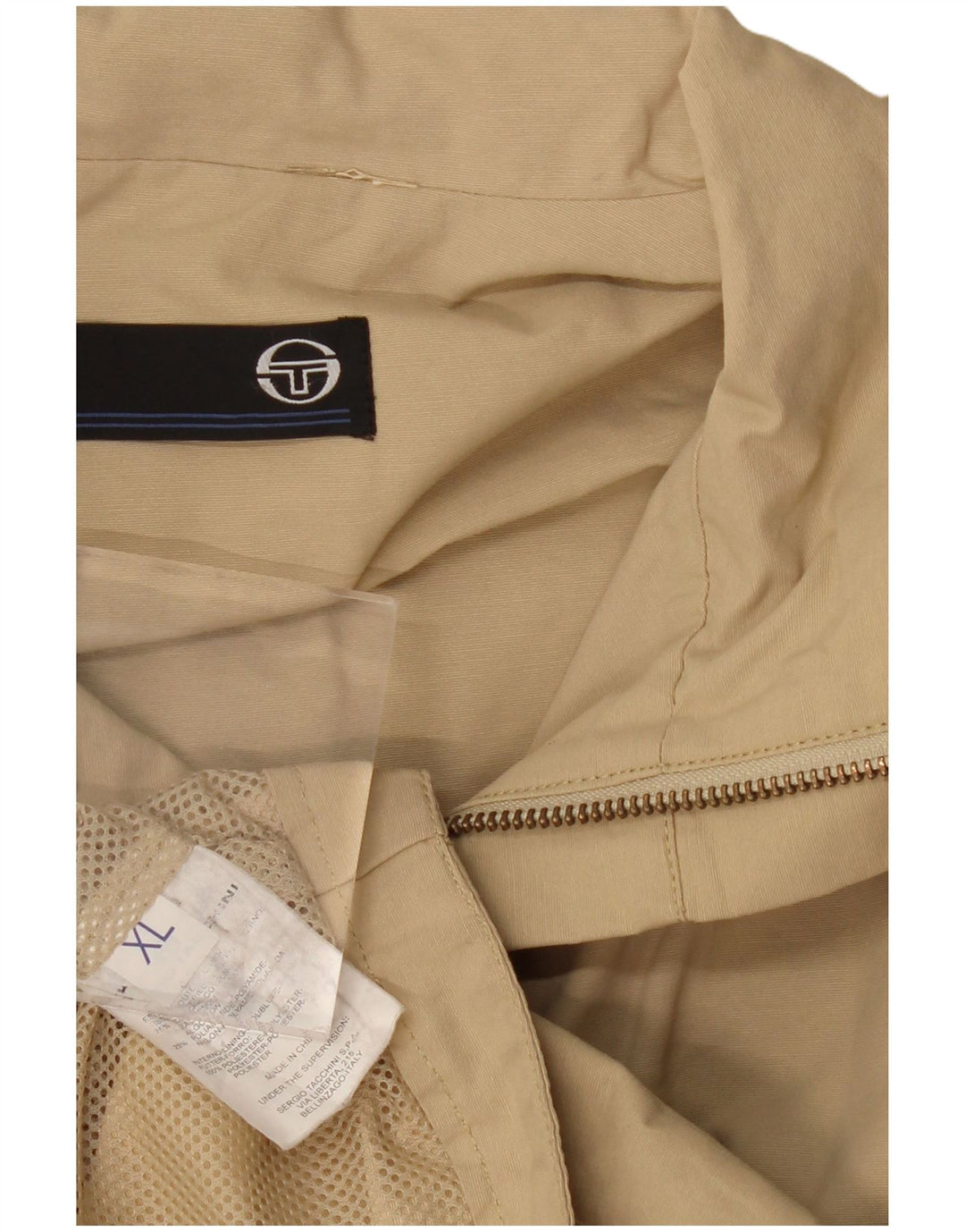 Мужская куртка-бомбер Sergio Tacchini UK 42 XL, бежевый хлопок