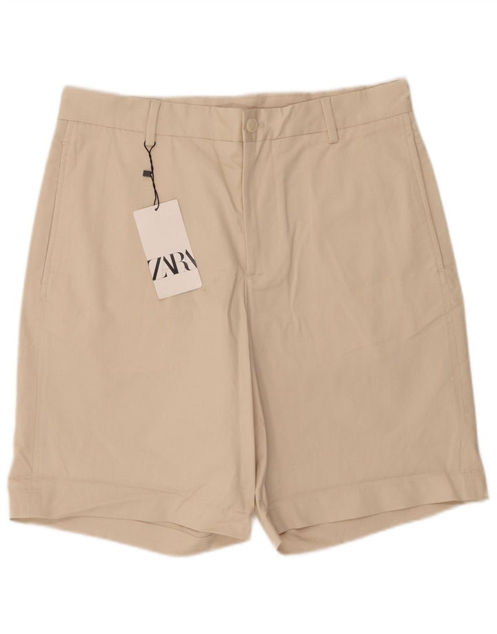 Мужские шорты чинос Zara W32, хлопковые, среднего бежевого цвета