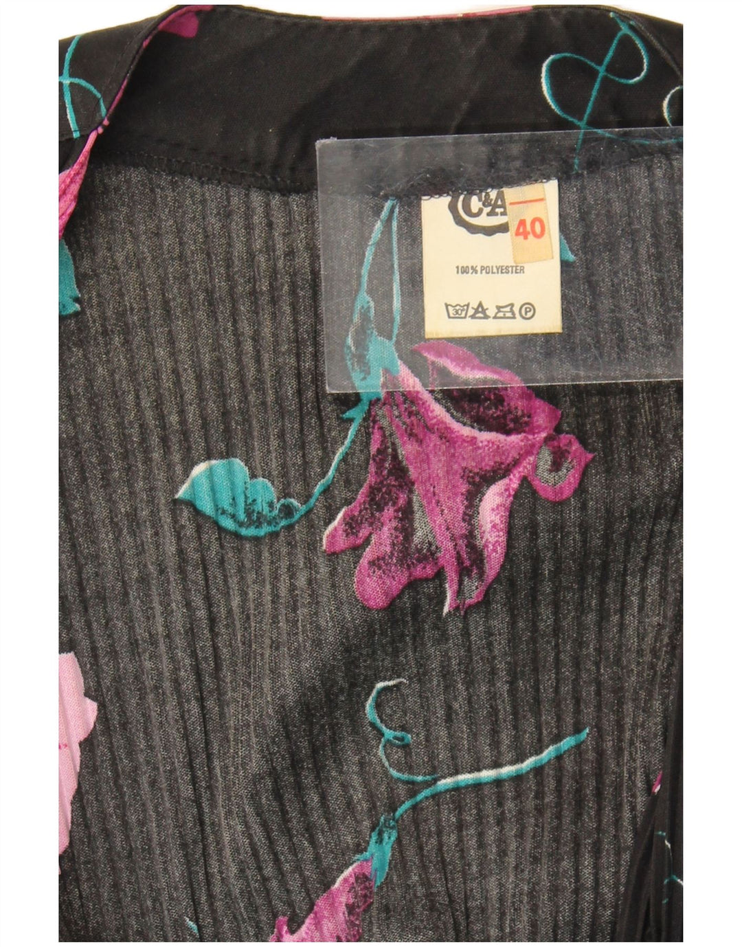 Женское платье макси C&A с рукавом 3/4, цвет EU 40, средний черный, полиэстер с цветочным принтом