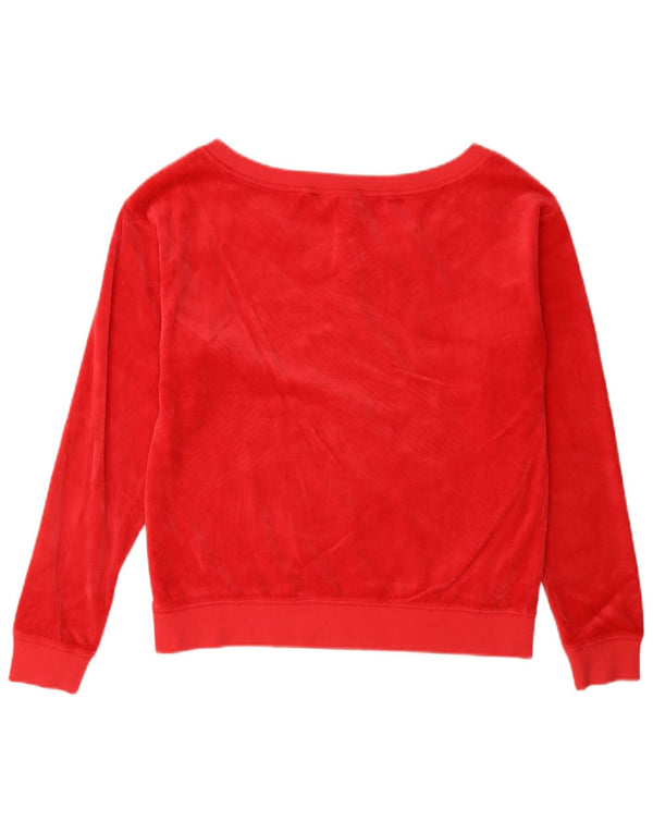 Женский бархатный свитшот оверсайз Juicy Couture UK 6 XS, красный хлопок