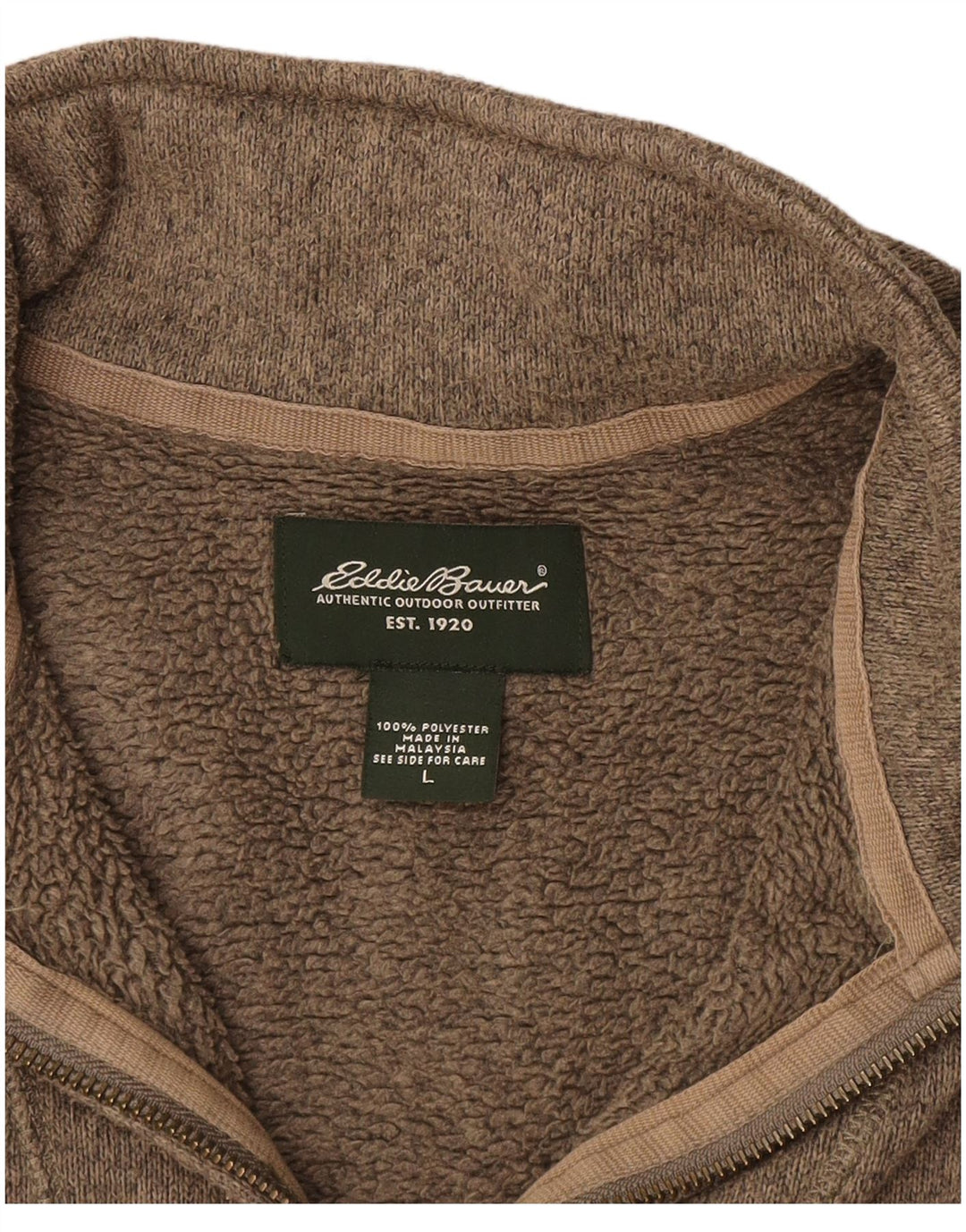 Мужской свитшот с воротником на молнии EDDIE BAUER, большой коричневый полиэстер