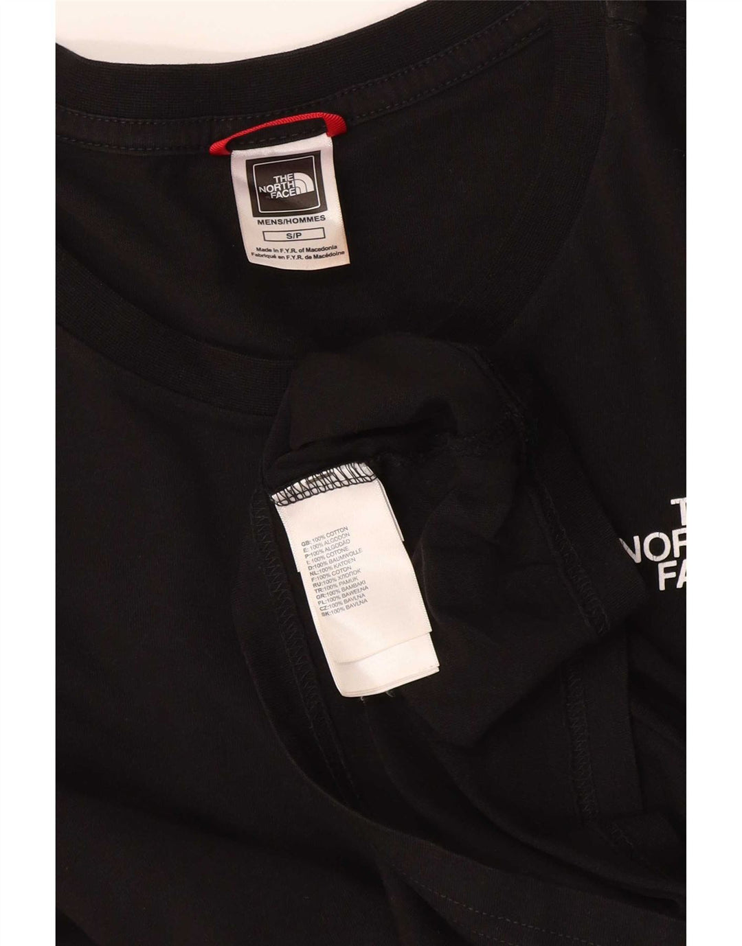 Мужской топ с рисунком The North Face, маленький черный хлопок с длинными рукавами