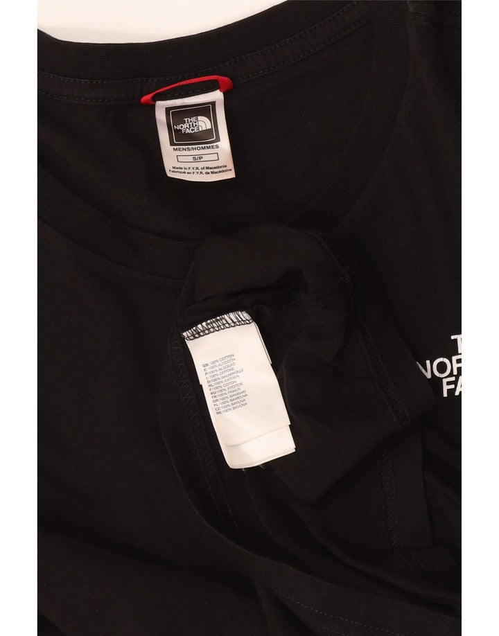 Мужской топ с рисунком The North Face, маленький черный хлопок с длинными рукавами