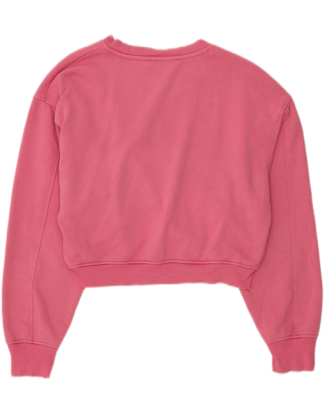 ZARA Womens Crop Oversized Sweatshirt Jumper UK 10 Small Pink