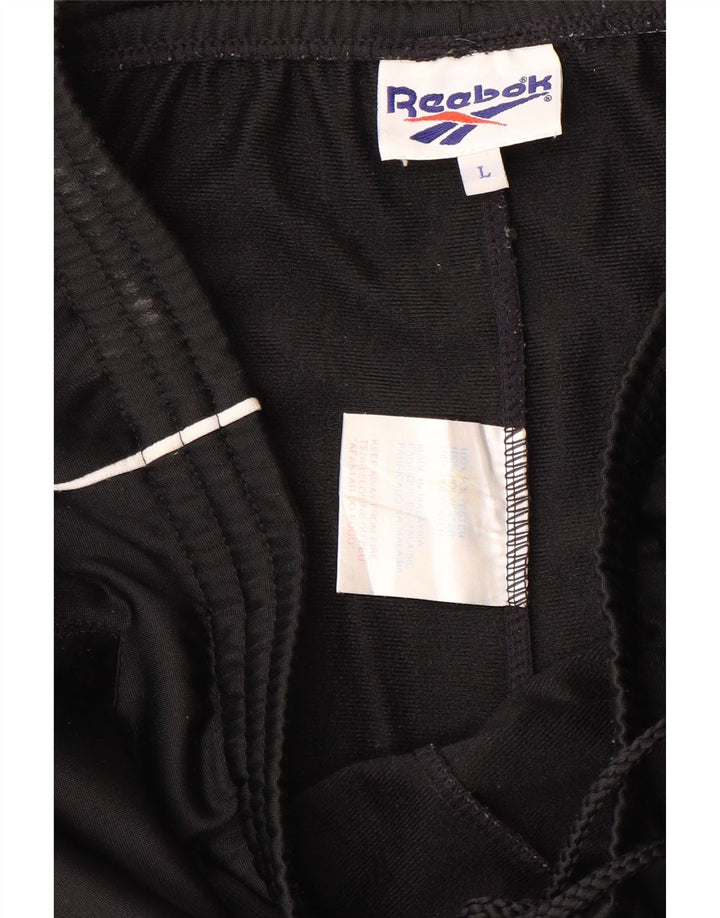 Мужские спортивные брюки Reebok, джоггеры, большие черные, полиэстер