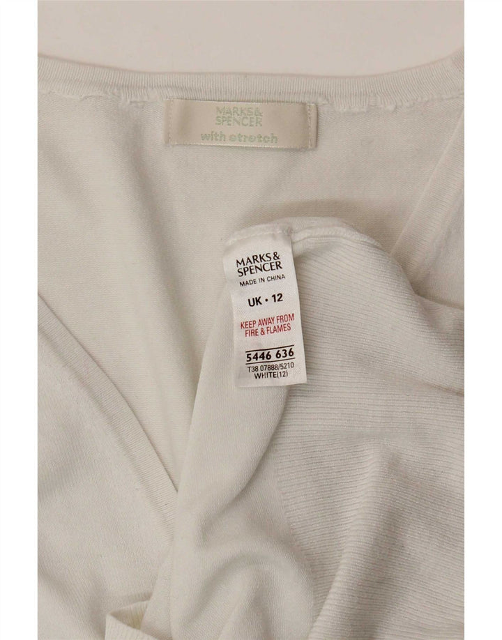 Женский укороченный кардиган с рукавами 3/4 Marks & Spencer UK 12, средний белый
