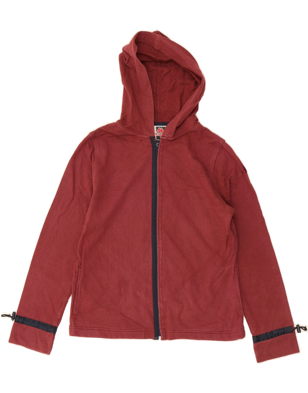 KAPPA Womens Zip Hoodie Sweater UK 16 Large Maroon Vintage Kappa and Second-Hand Kappa from Messina Hembry 