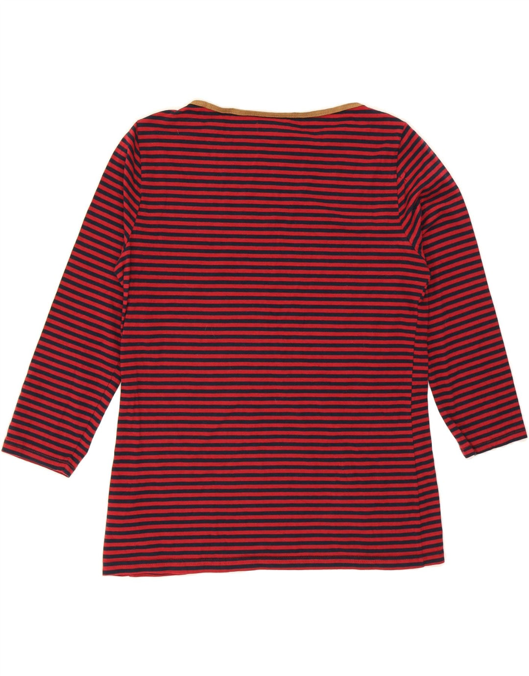 CHAPS Womens Top 3/4 Sleeve UK 14 Large Red Striped Cotton Vintage Chaps and Second-Hand Chaps from Messina Hembry 