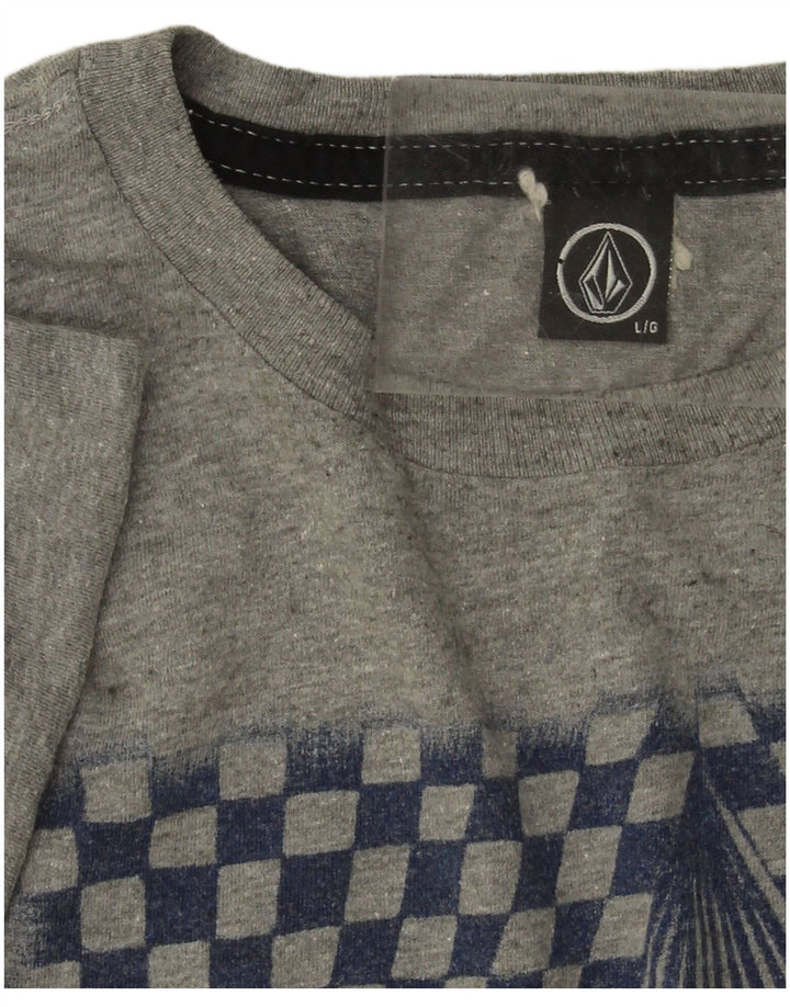 Мужская футболка с рисунком Volcom, большая серая