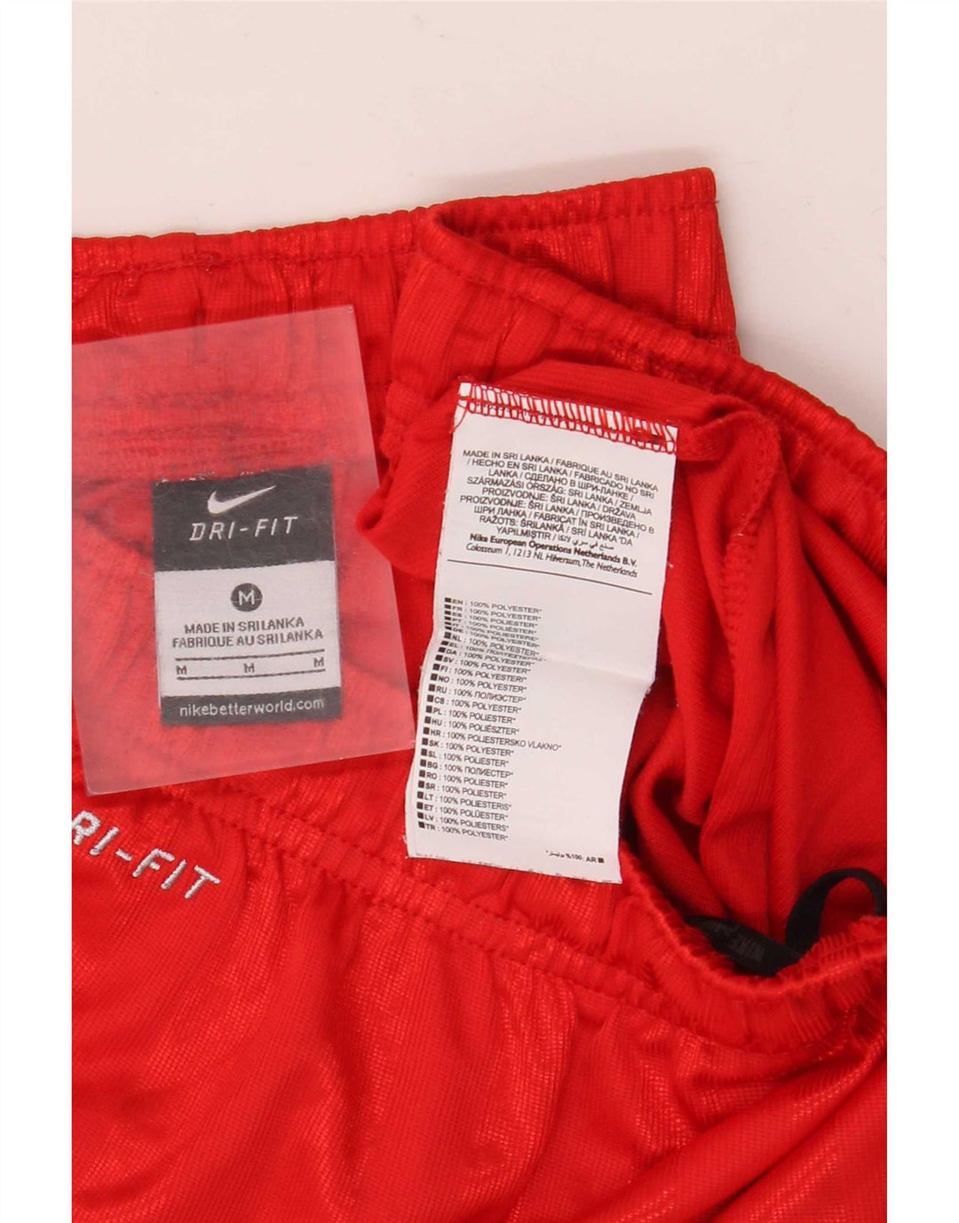 Мужские спортивные шорты Nike Dri Fit из полиэстера среднего красного цвета в полоску