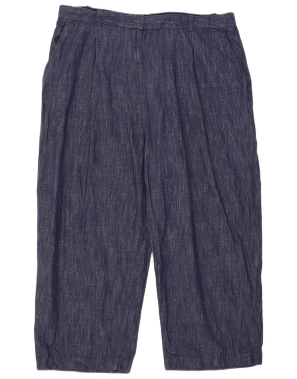 Женские укороченные брюки Marks & Spencer UK 22 3XL W41 L25 Темно-синие