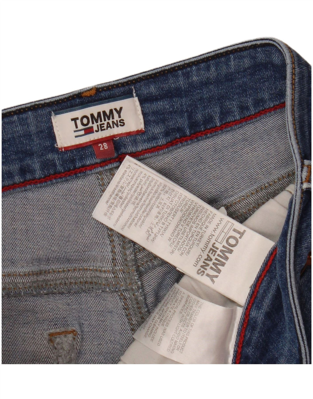 TOMMY HILFIGER Женские джинсовые шорты W28, средний синий, хлопок