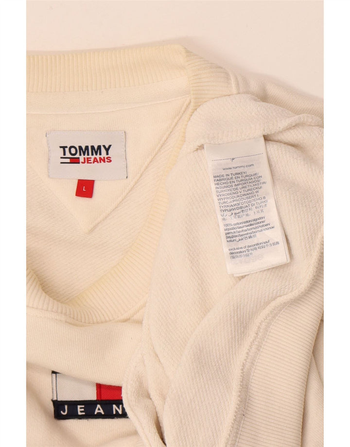 Мужской свитшот Tommy Hilfiger, большой белый хлопковый джемпер