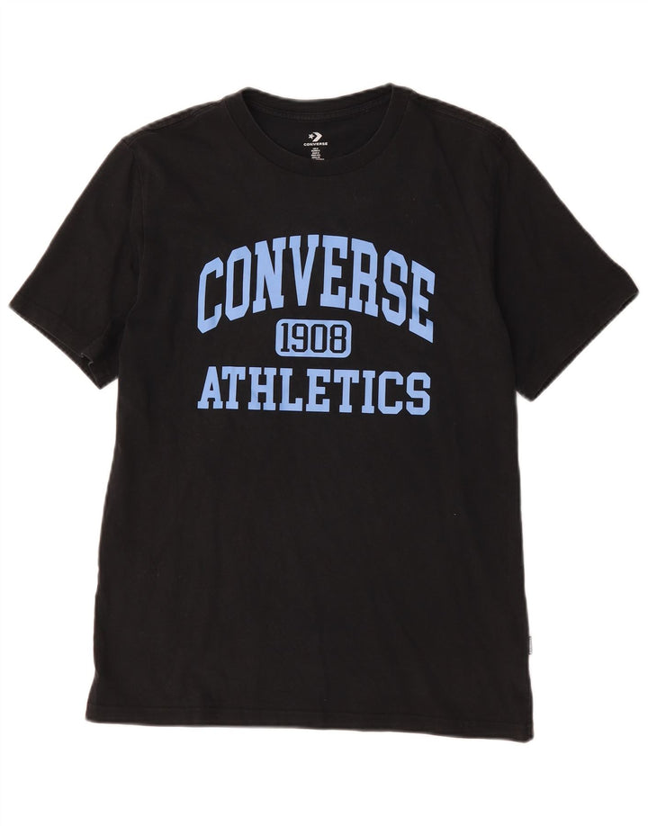 Мужская футболка с рисунком Converse, маленькая, черная, хлопковая