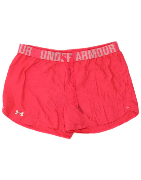 Женские спортивные шорты с рисунком Under Armour Heat Gear UK 14, большие розовые